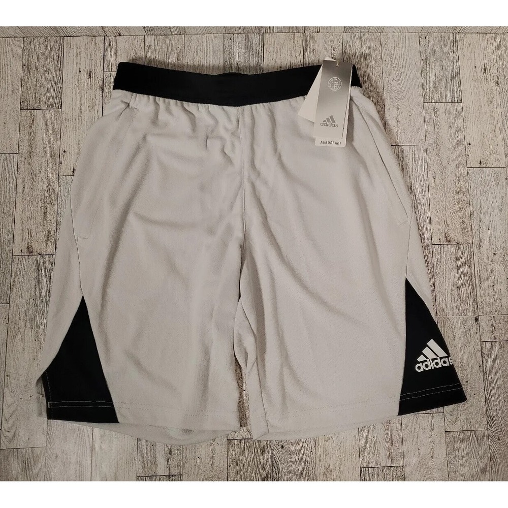 Adidas Shorts Mens SMALL White Axis Knit Basketball Athletic H08739 2.5 NEW